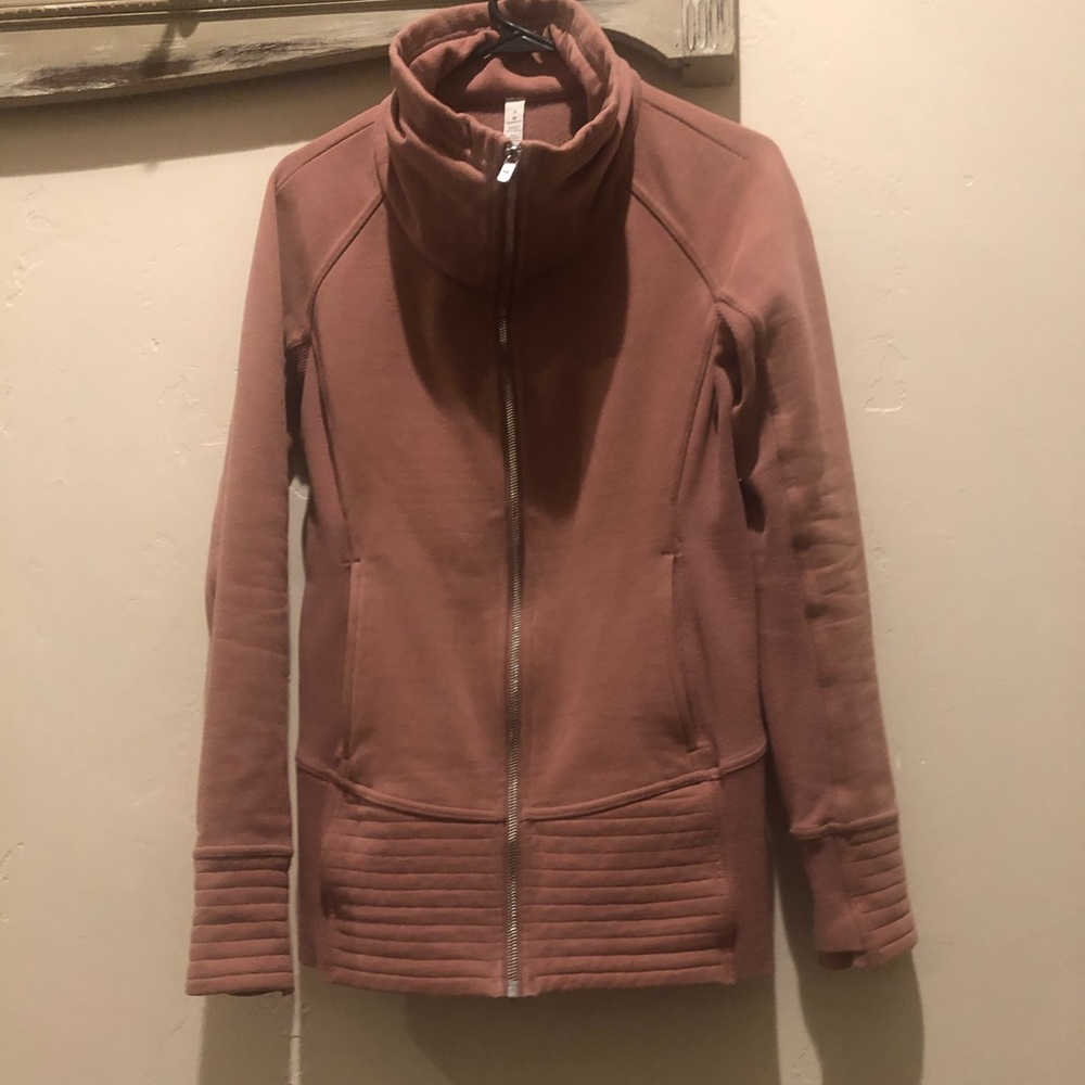 Lululemon cotton fleece Radiant Jacket II Spanish rose sz 6